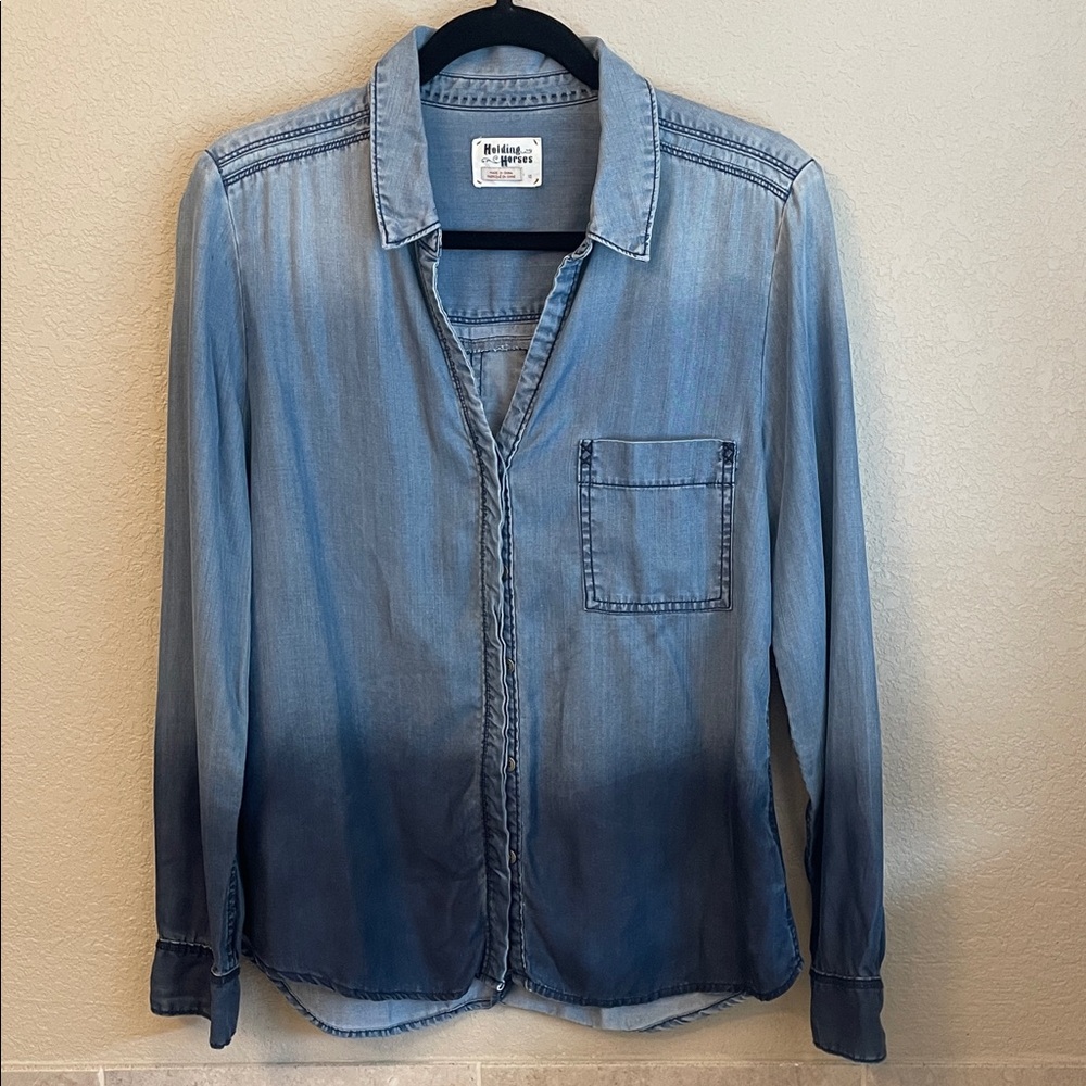 Holding Horses Ombré Denim Shirt